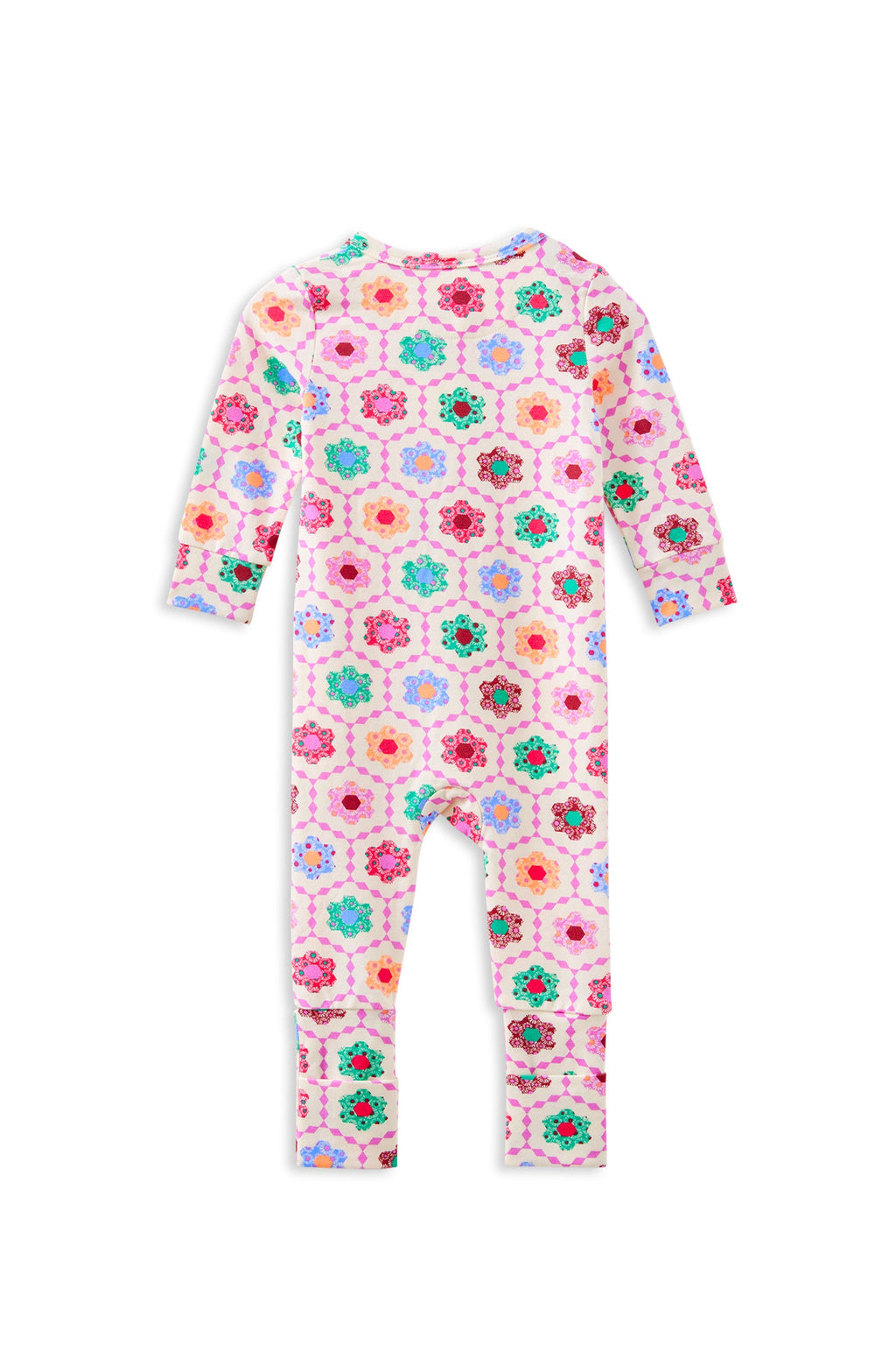 Honeycomb Bloom Zip Romper