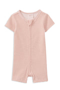 Caramel Rib Zip Romper