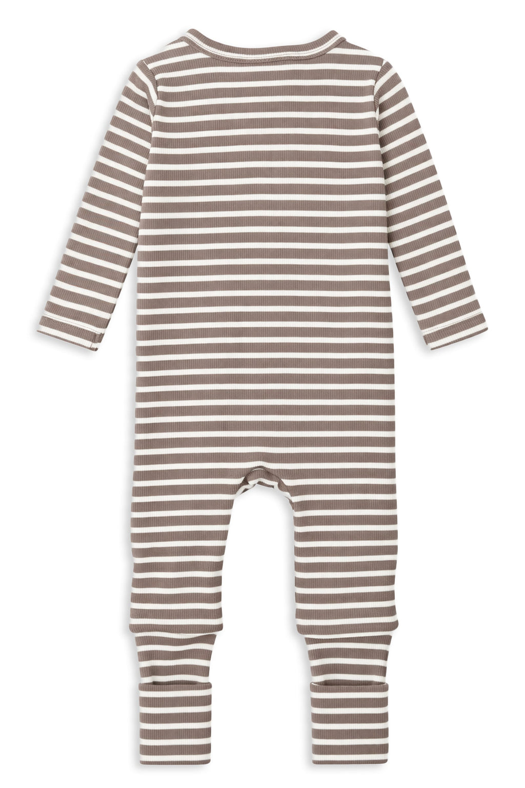 Latte Stripe Zip Romper