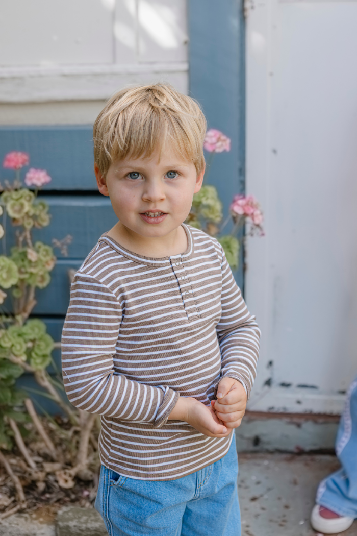 Latte Stripe Henley