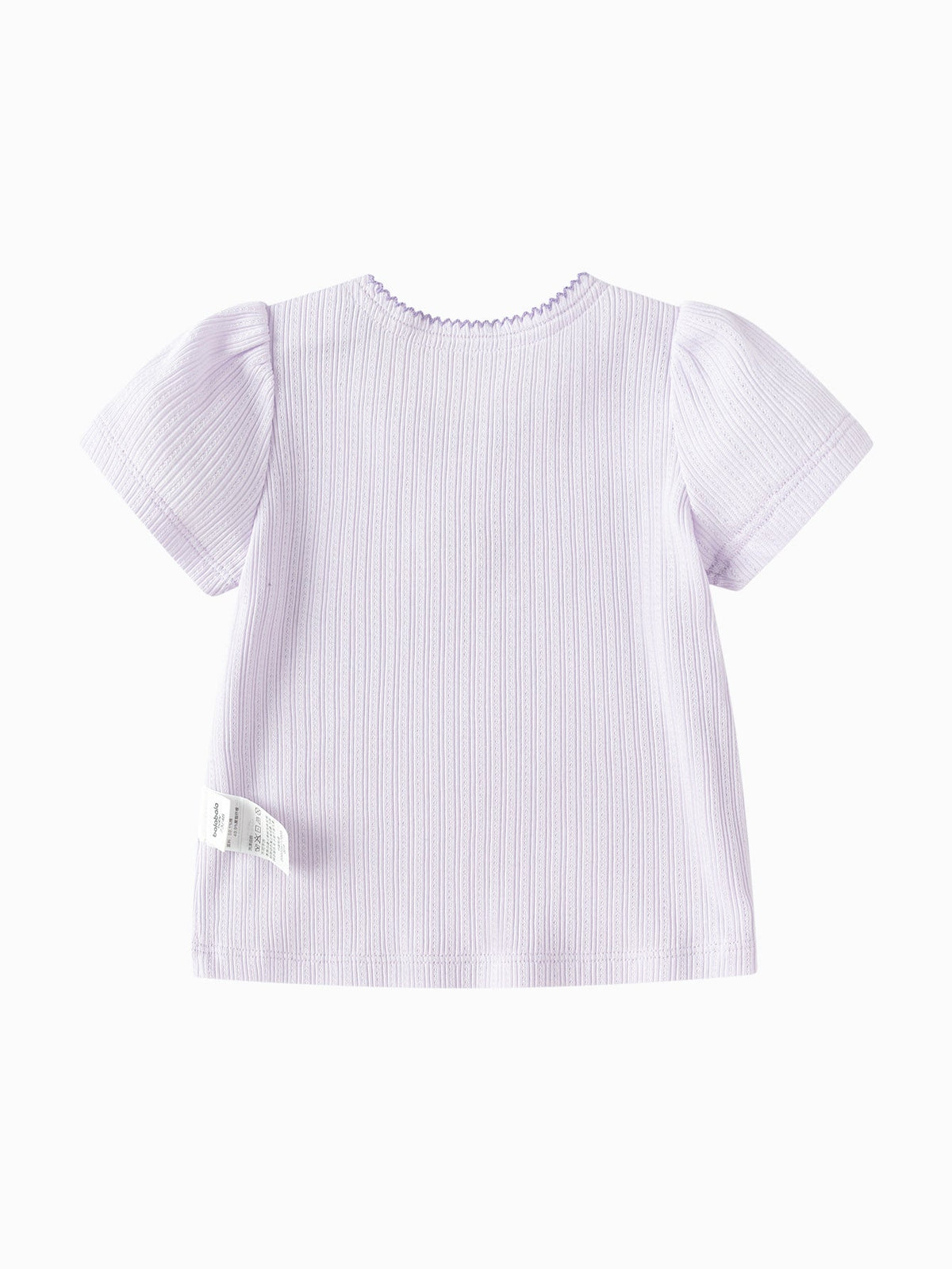 Balabala Baby Girl Round V-Neck Short-Sleeved T-Shirt