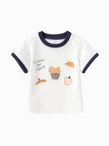 Balabala Baby Boy Round V-Neck Short-Sleeved T-Shirt