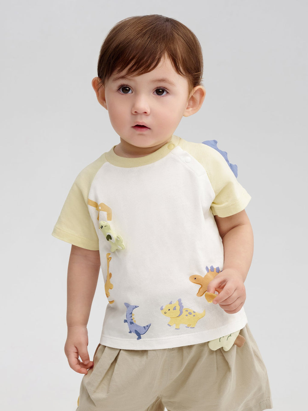 Balabala Baby Boy Dinosaur Colorblock T Shirt