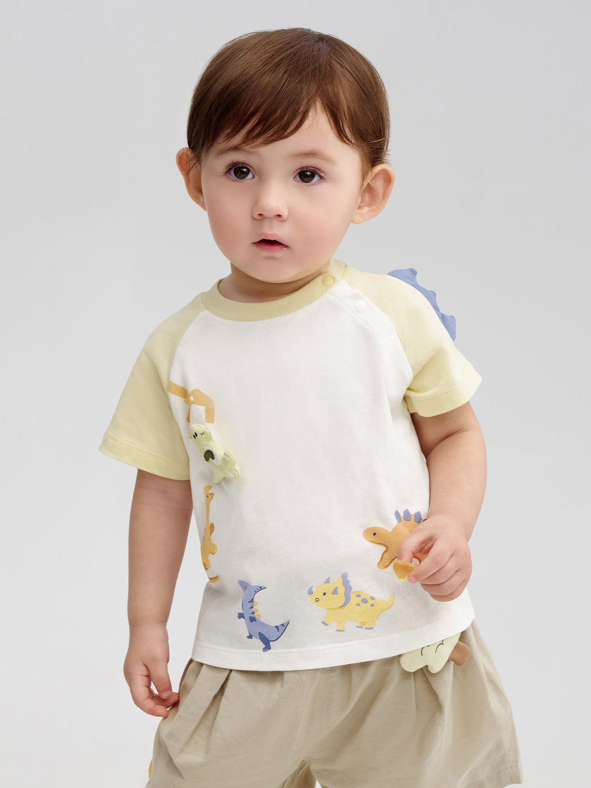 Balabala Baby Boy Dinosaur Colorblock T Shirt
