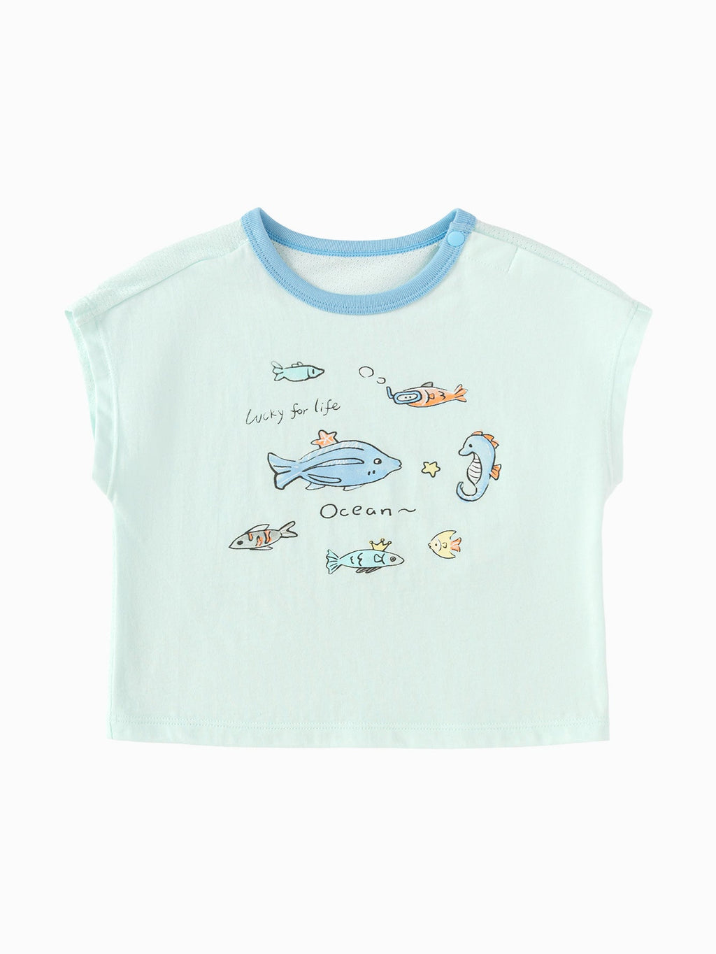 Balabala Baby Unisex Round V-Neck Short-Sleeved T-Shirt