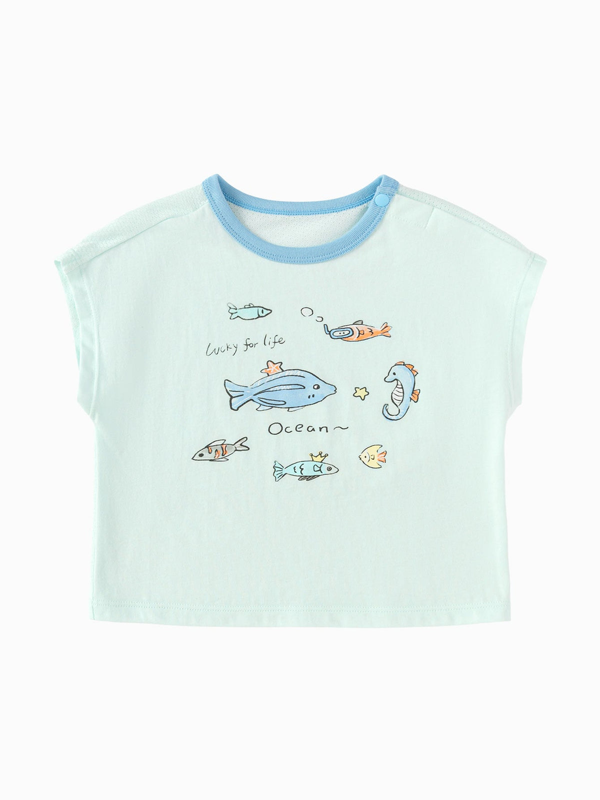 Balabala Baby Unisex Round V-Neck Short-Sleeved T-Shirt