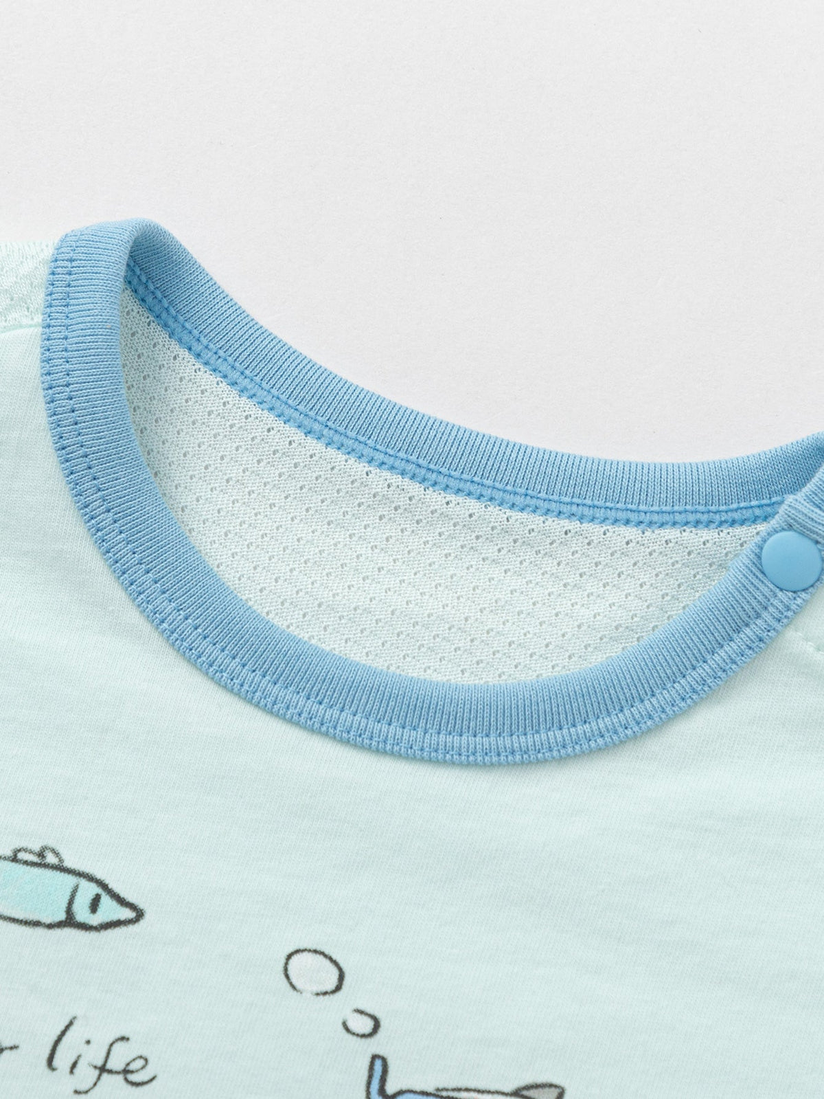 Balabala Baby Unisex Round V-Neck Short-Sleeved T-Shirt