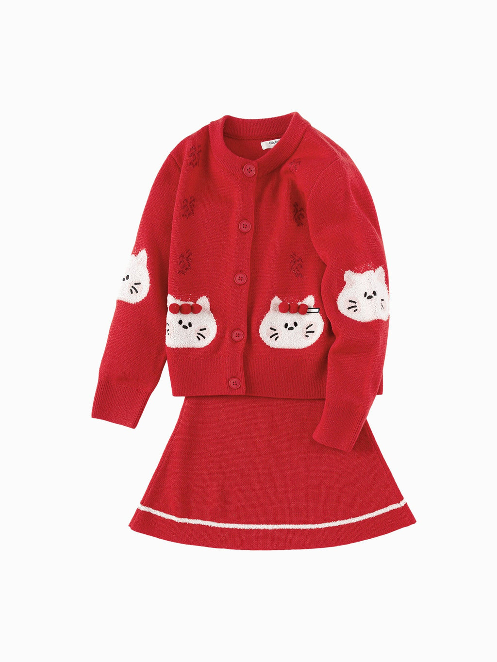 Balabala Children's Clothing Girls' Skirt Set 2025 Spring and Autumn New Two-Piece Jacquard Cute