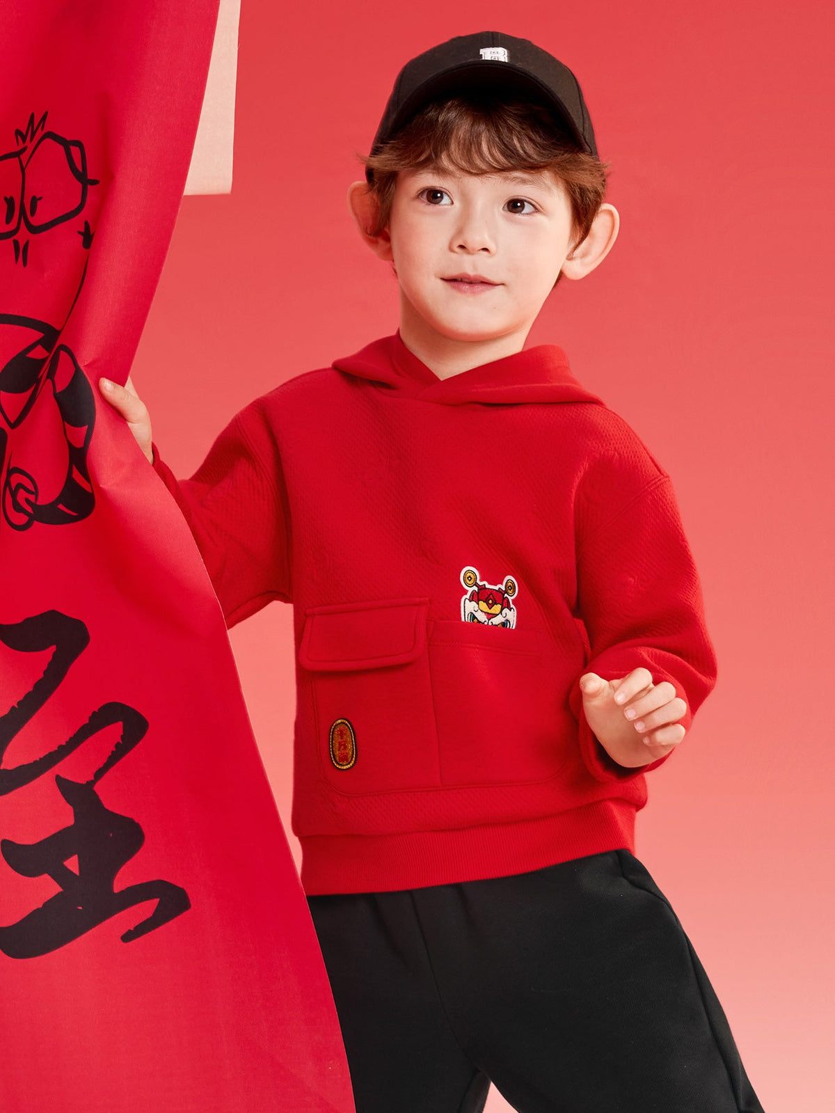 balabala 2025 spring new boys toddler hooded sweatshirt