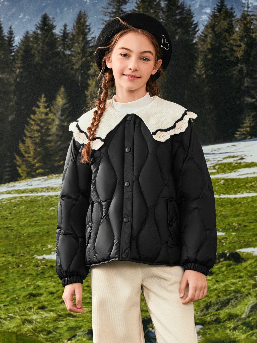 Balabala Girl Kids Down Jacket Light-warmth（15-5℃/59-41°F）