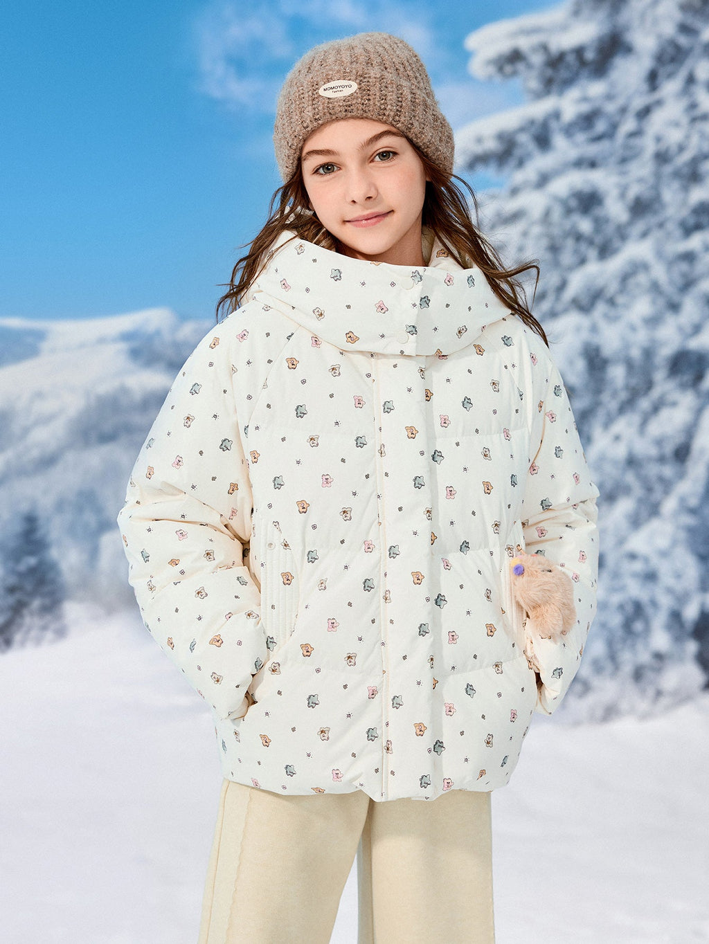 Balabala Girl Kids Down Jacket Warm（5--5℃/41-23°F）