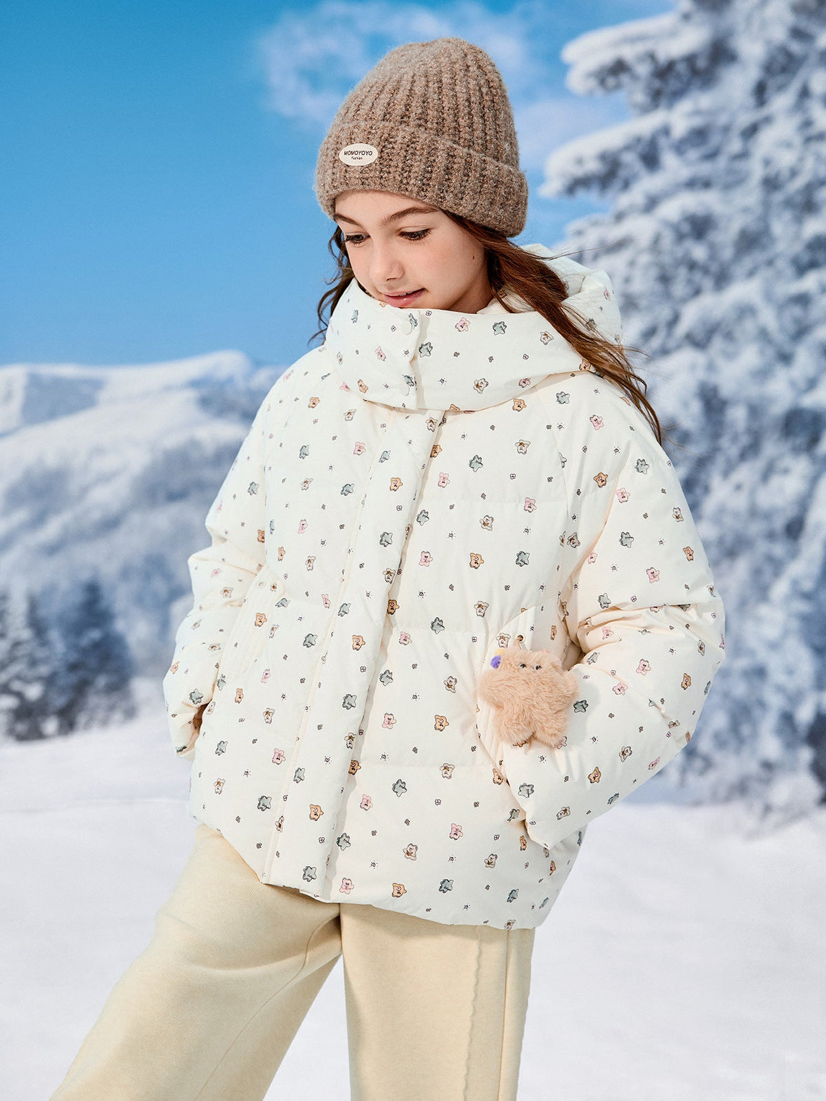 Balabala Girl Kids Down Jacket Warm（5--5℃/41-23°F）
