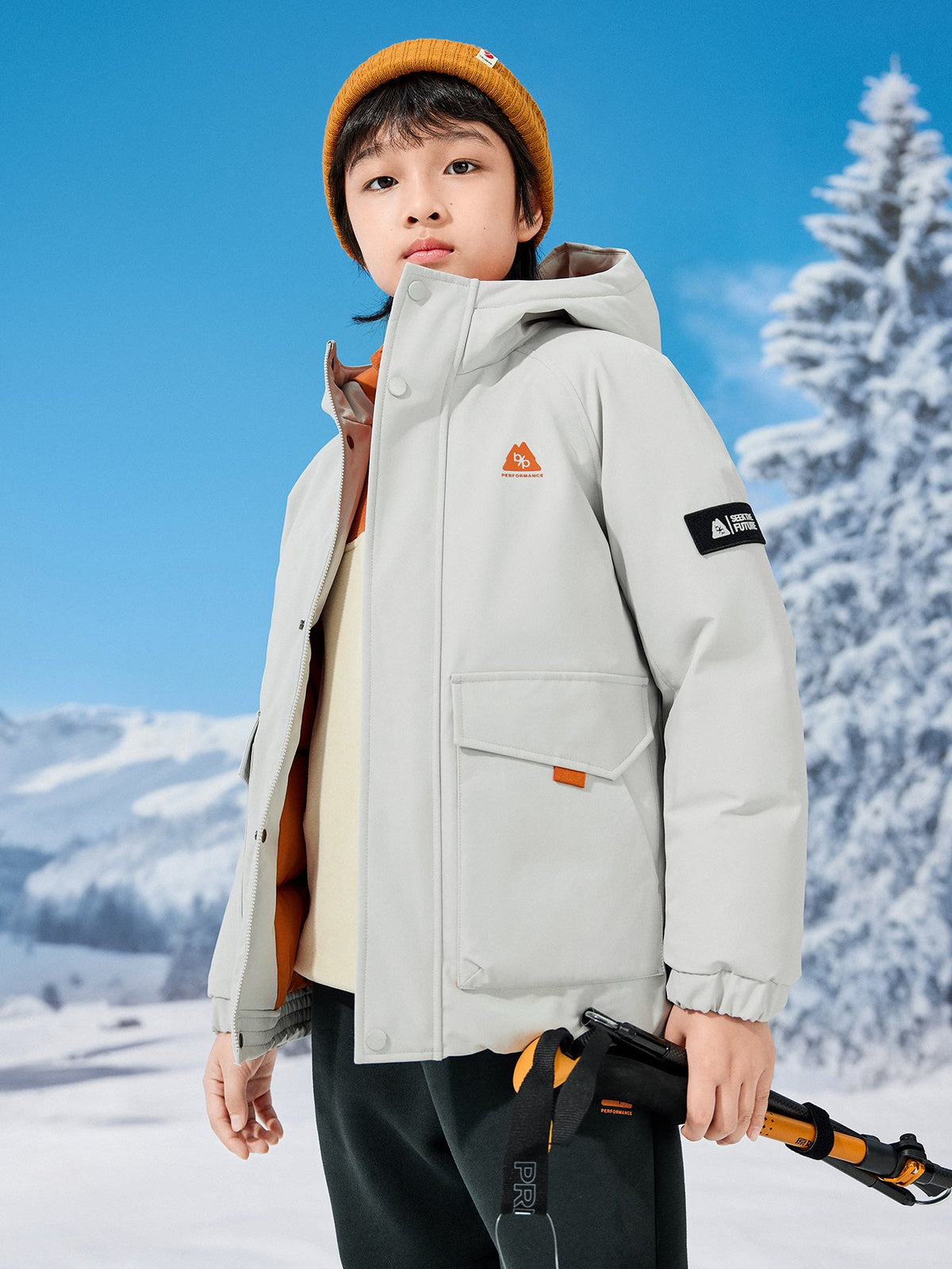 Balabala Boy Kids Down Jacket Warm（5--5℃/41-23°F）