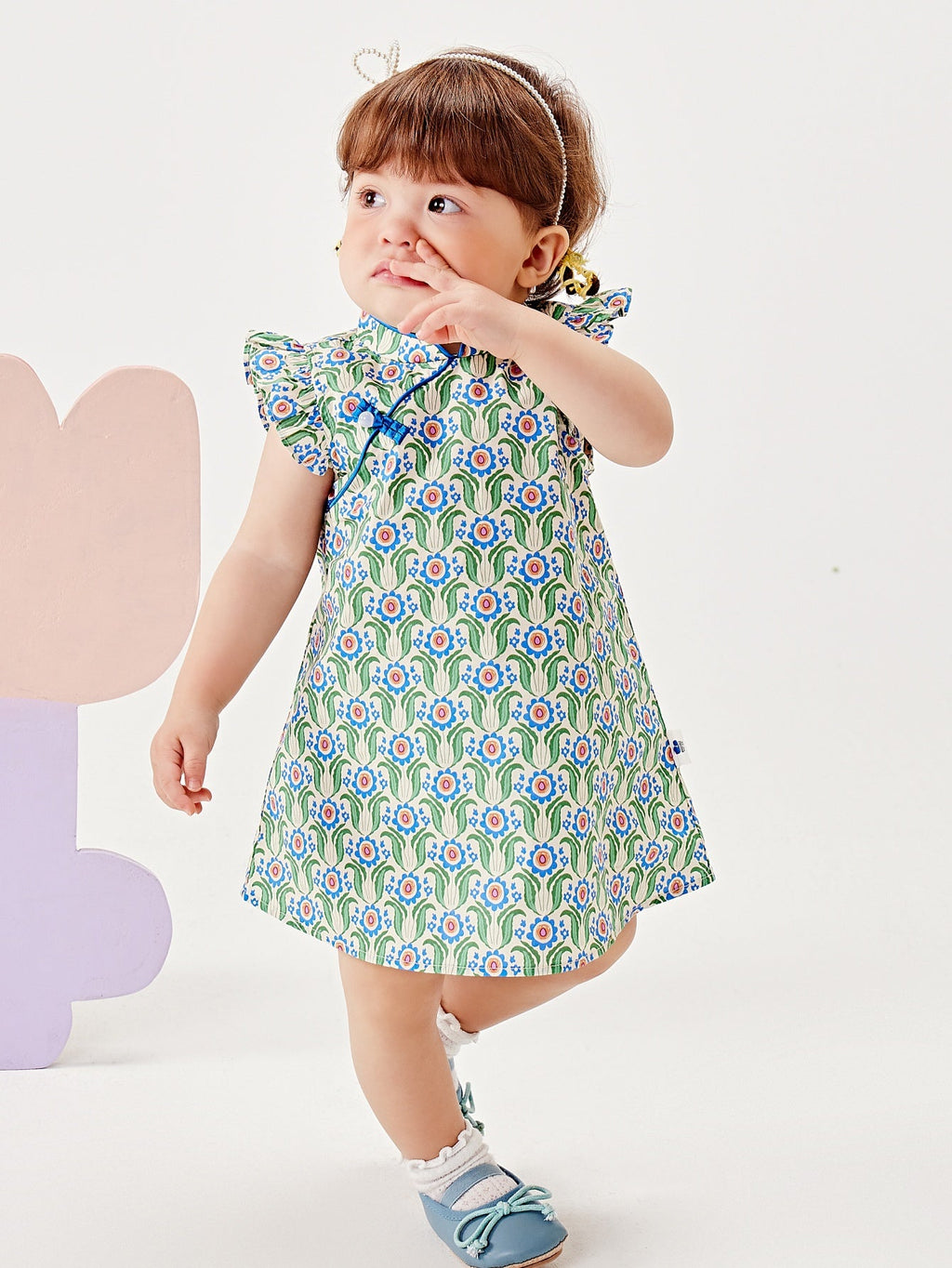 Baby Girl Short Sleeve Traditional Style Dress