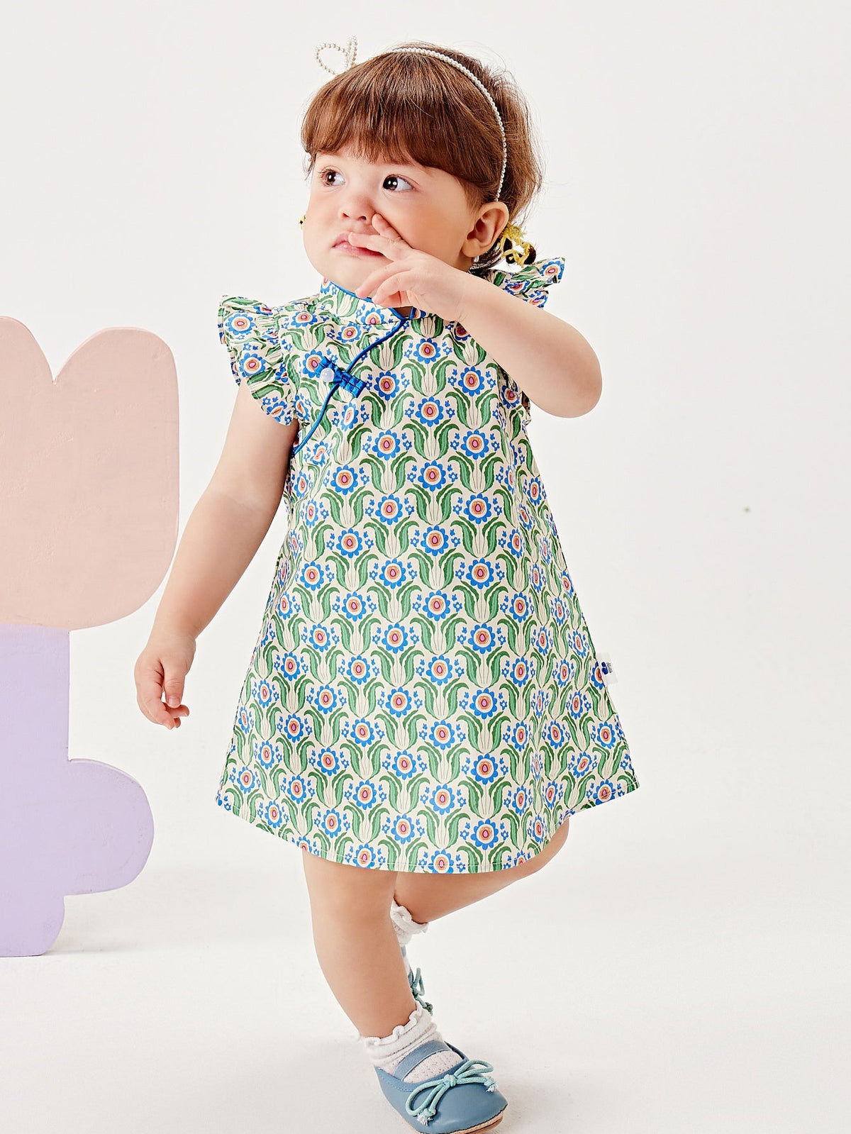 Baby Girl Short Sleeve Traditional Style Dress
