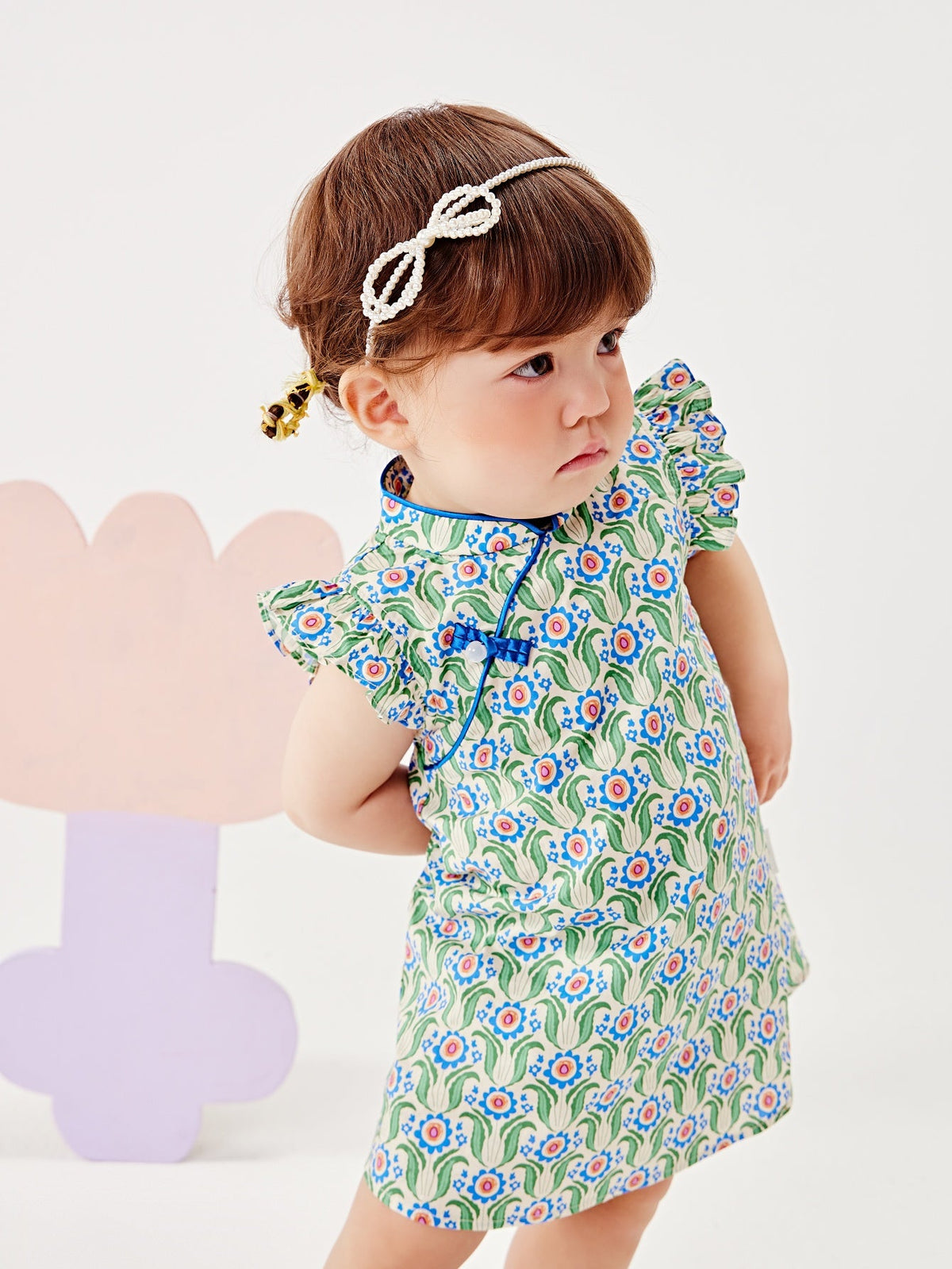 Baby Girl Short Sleeve Traditional Style Dress
