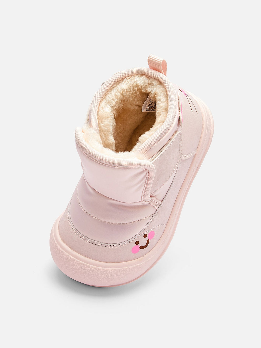 Balabala Baby Girls Kids High Top Sneakers Lightweight Warm Plush Lined Winter Snow Boots