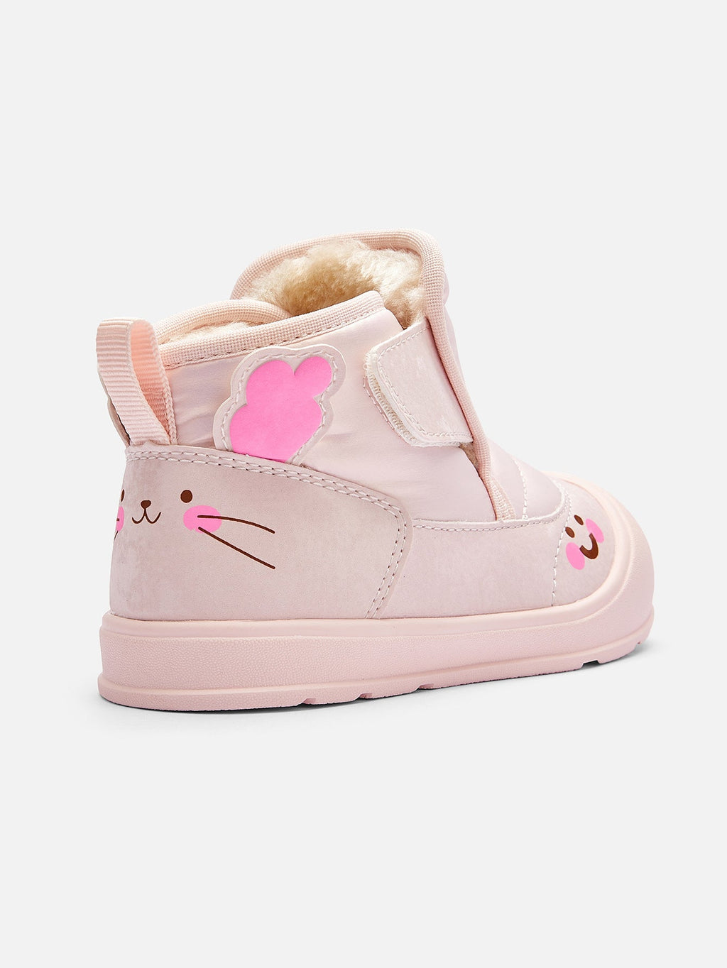 Balabala Baby Girls Kids High Top Sneakers Lightweight Warm Plush Lined Winter Snow Boots