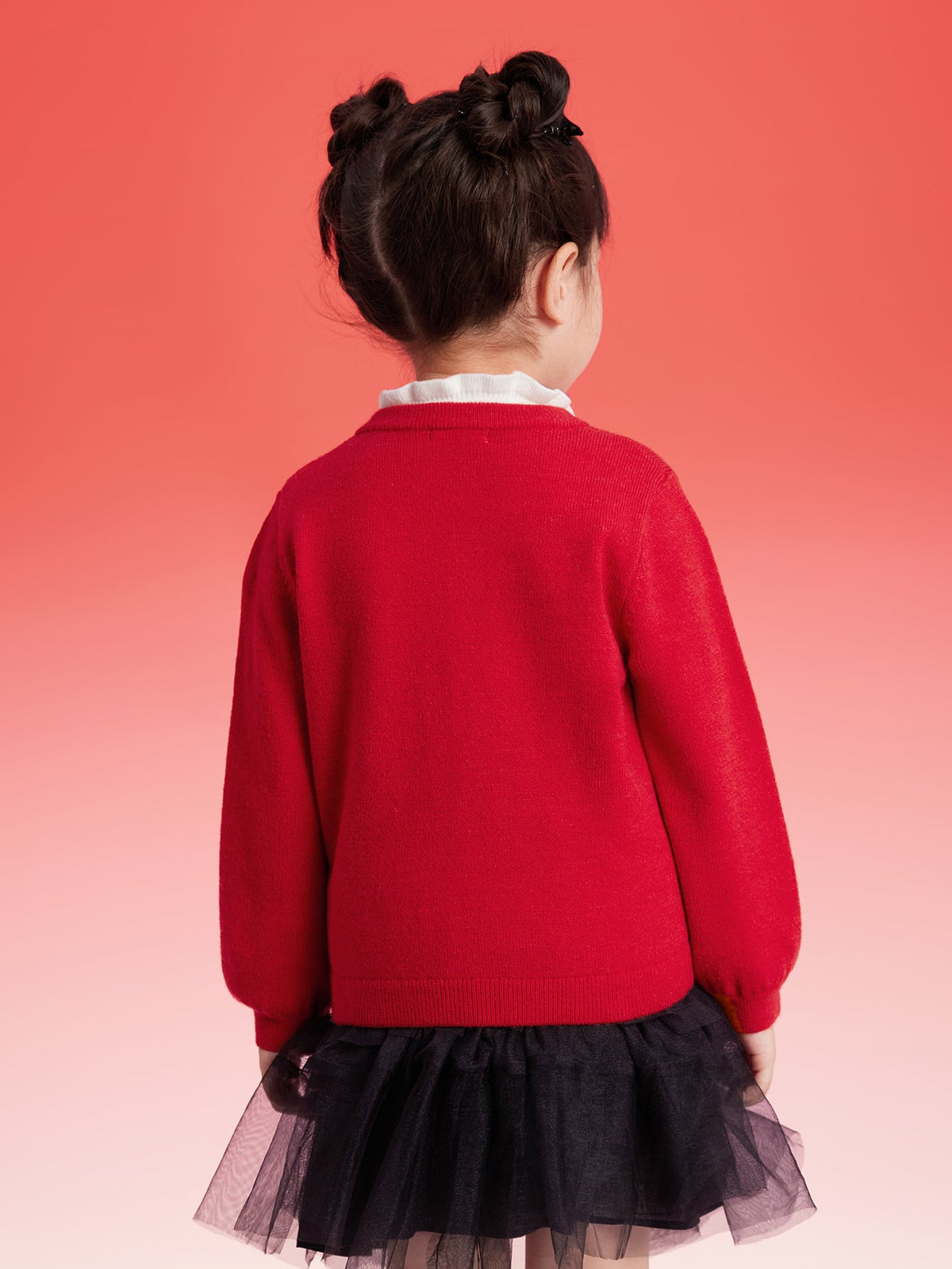 Balabala Children Sweater Girl Sweater 2025 Winter Baby Knit Cardigan Fashion
