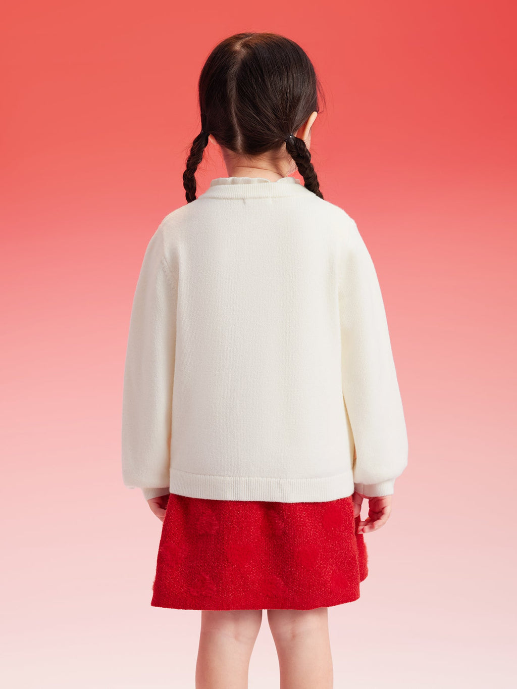 Balabala Children Sweater Girl Sweater 2025 Winter Baby Knit Cardigan Fashion
