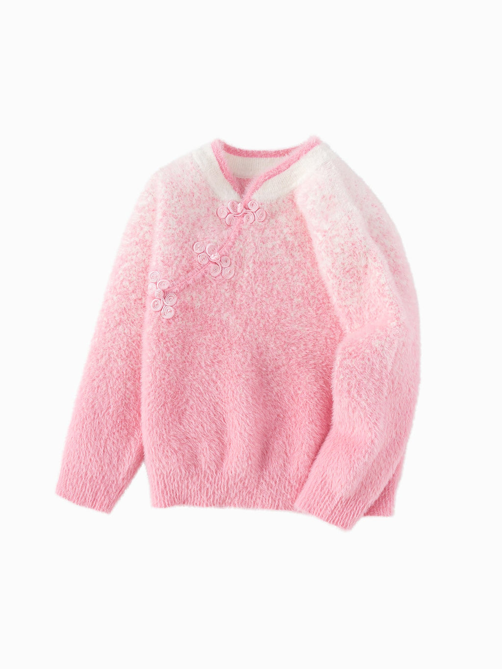 Balabala Children Sweater Girl New Chinese Style Sweater 2024 Winter New Red Knitwear Top