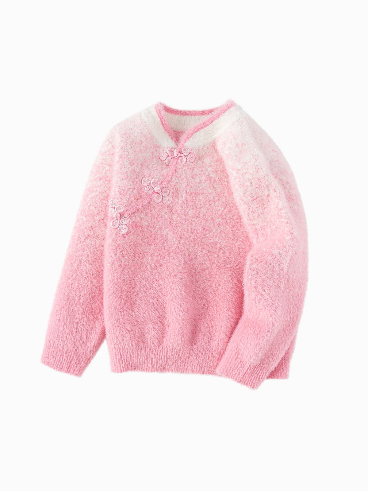 Balabala Children Sweater Girl New Chinese Style Sweater 2024 Winter New Red Knitwear Top