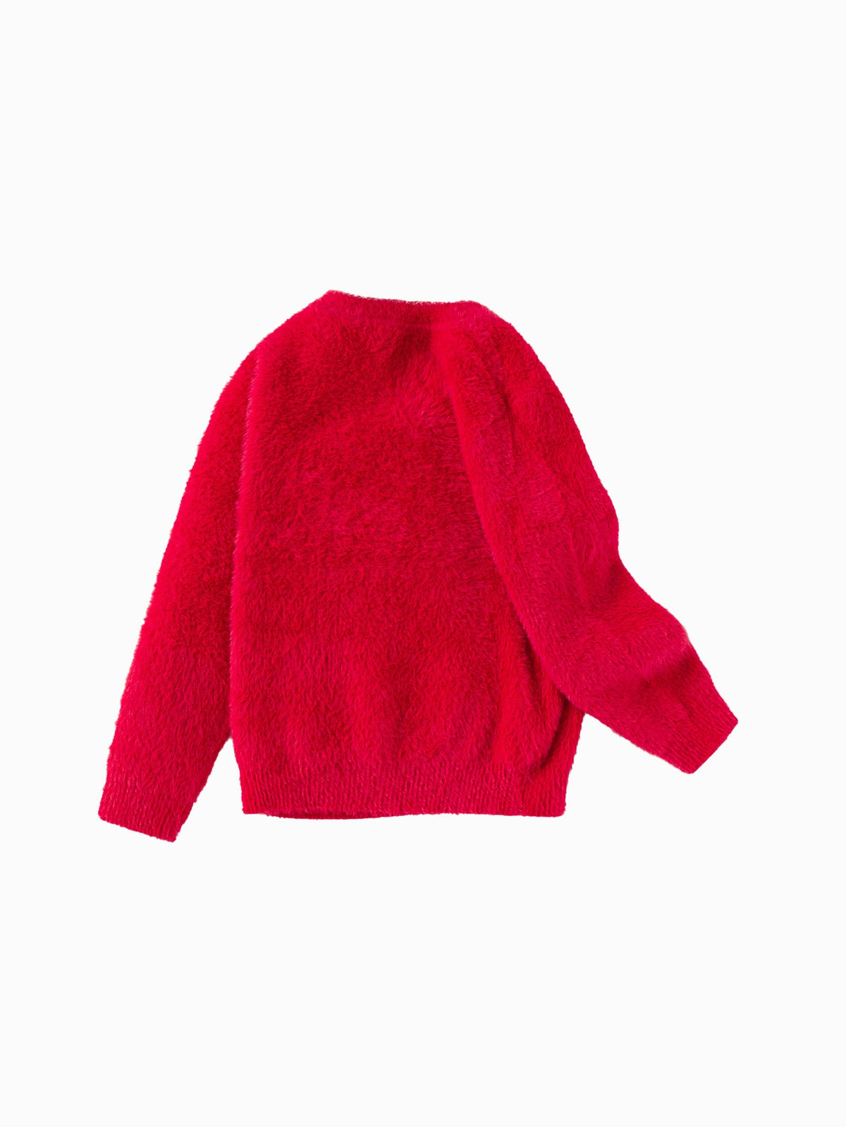Balabala Children Sweater Girl New Chinese Style Sweater 2024 Winter New Red Knitwear Top