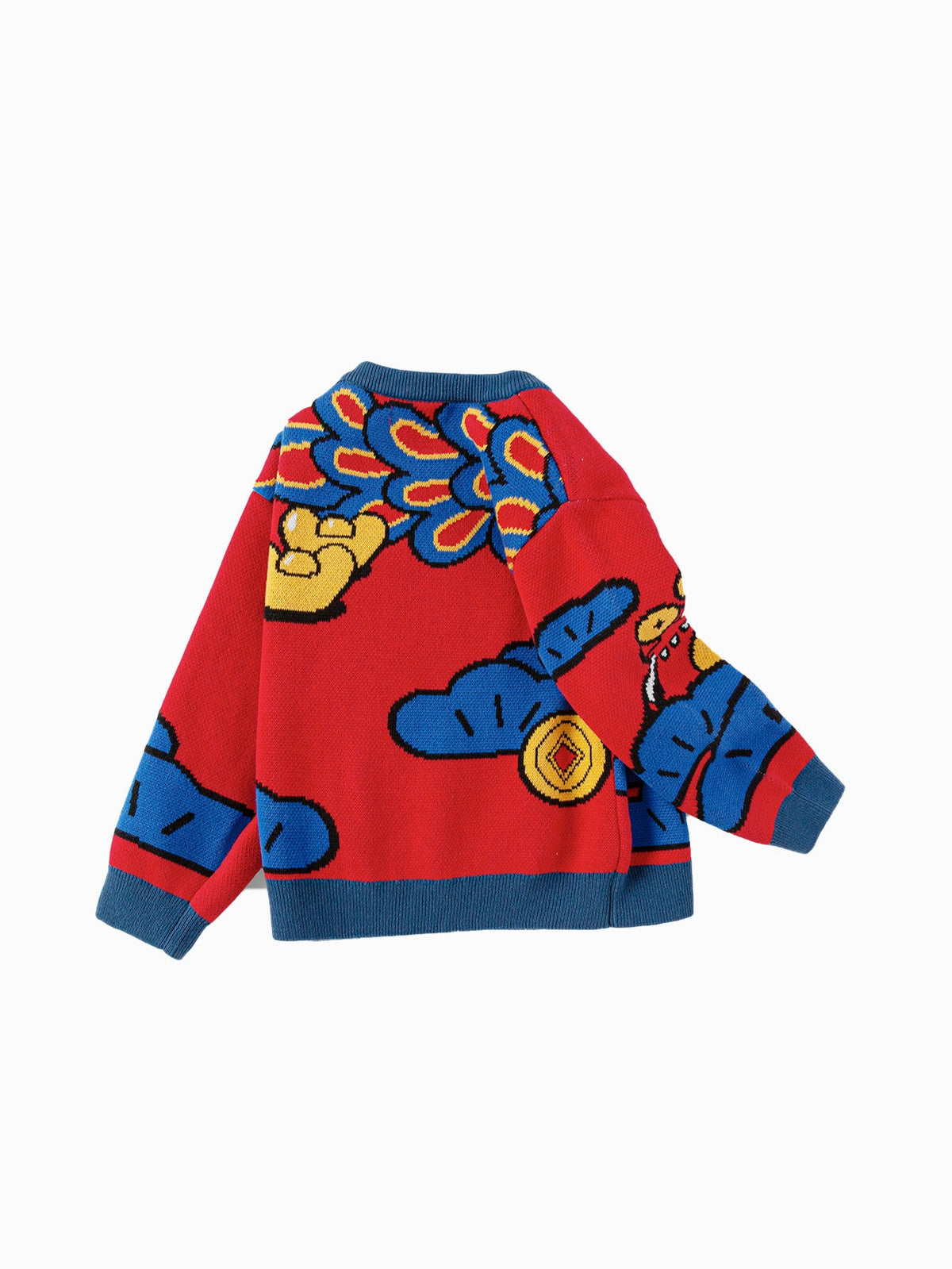 Balabala Children Sweater Boy Girl Autumn And Winter 2024 New Toddler Pullover Knitwear New Year's Outfit