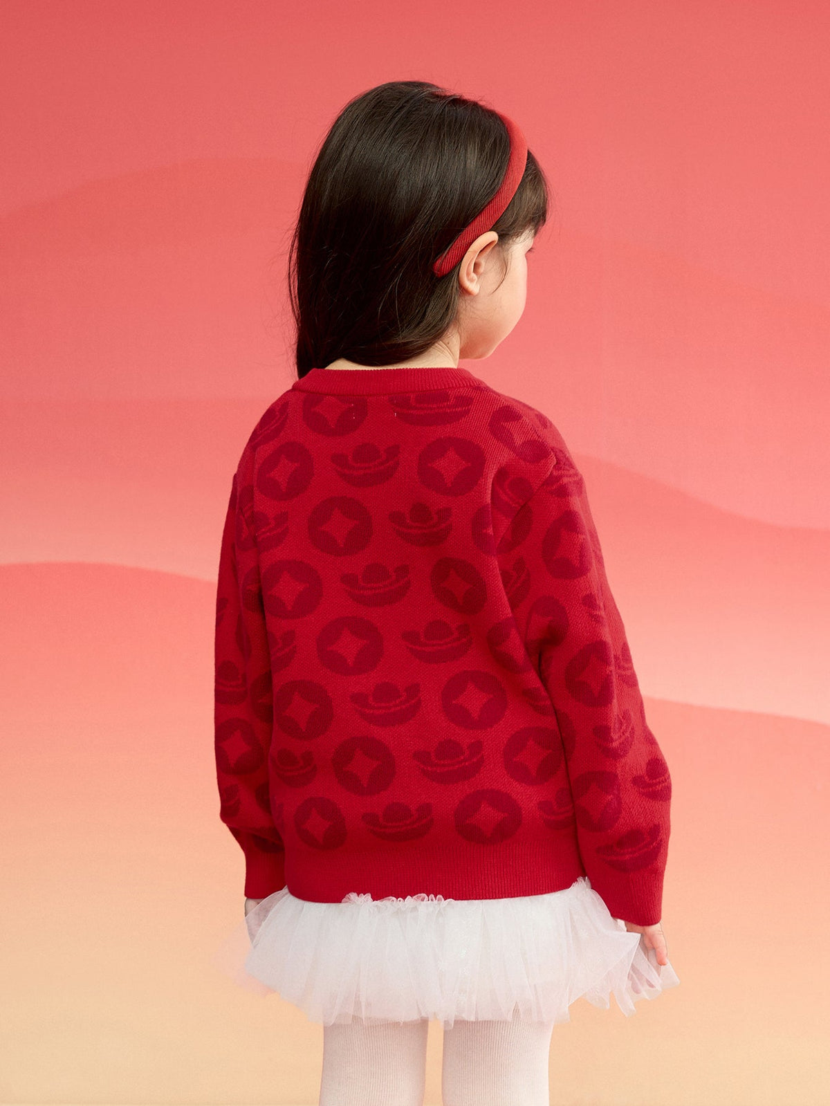 Balabala Children Sweater Boy Girl Autumn And Winter 2024 New Toddler Pullover Knitwear New Year's Outfit