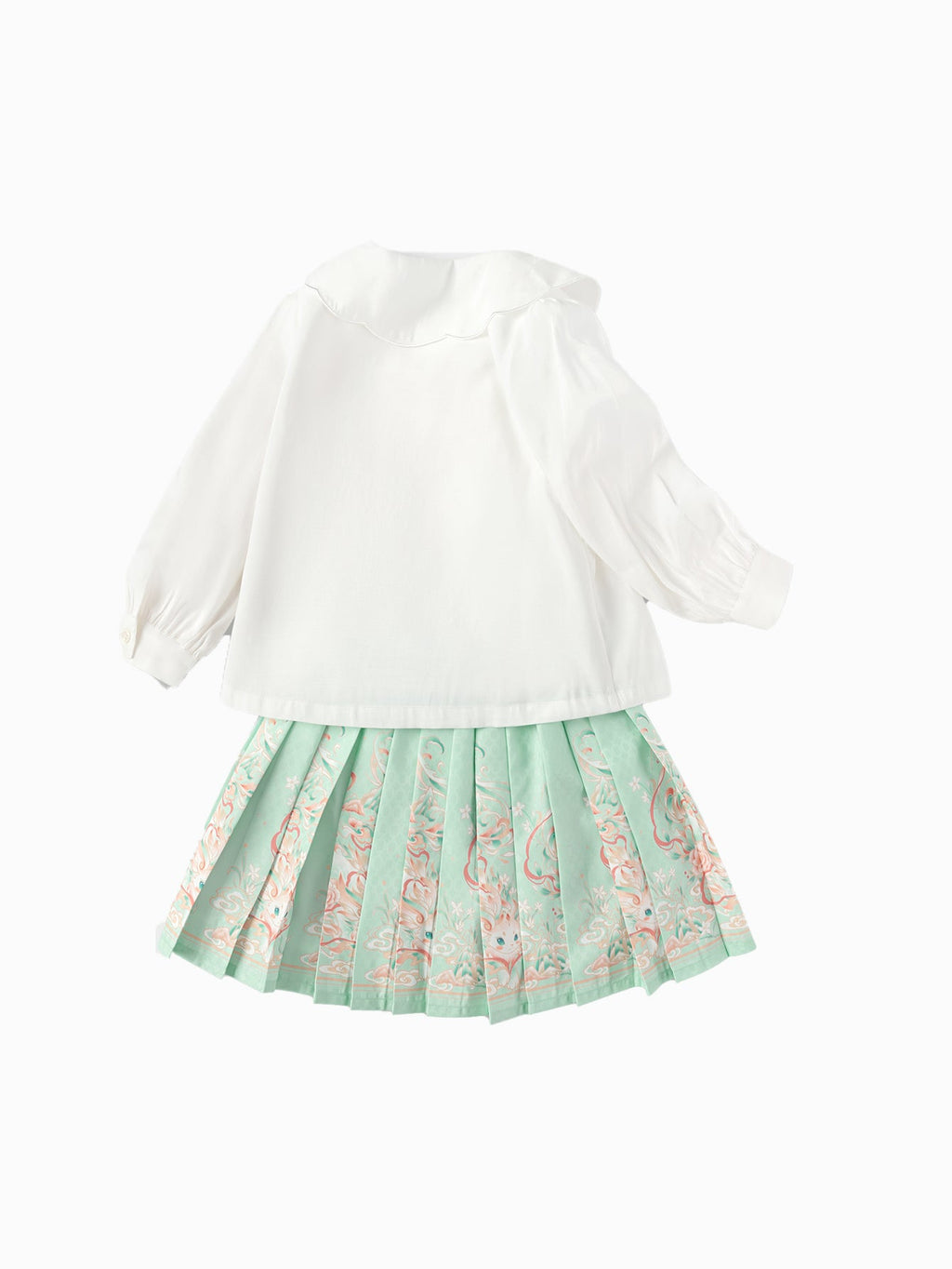 Balabala Children Clothes Girls Hourse-Face Skirt Suit 2025 Winter New Embroidered Shirt Skirt New Year's Outfit