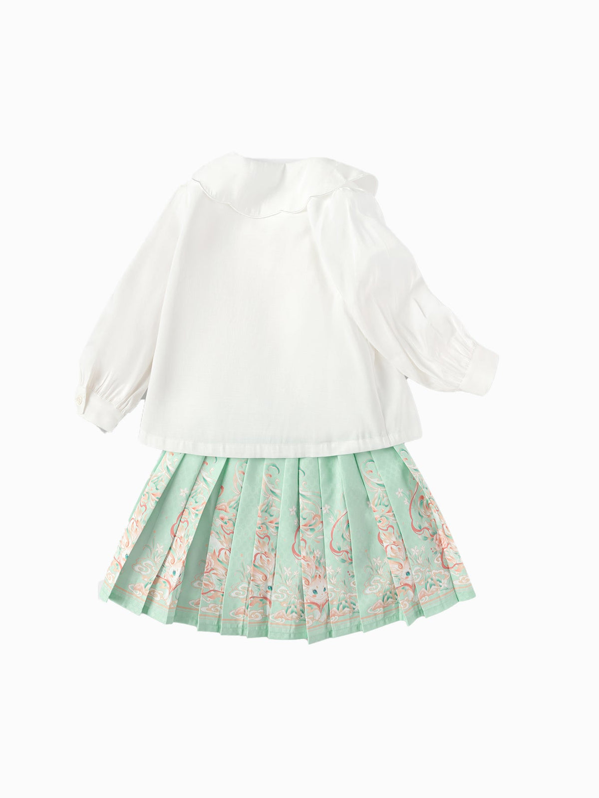 Balabala Children Clothes Girls Hourse-Face Skirt Suit 2025 Winter New Embroidered Shirt Skirt New Year's Outfit