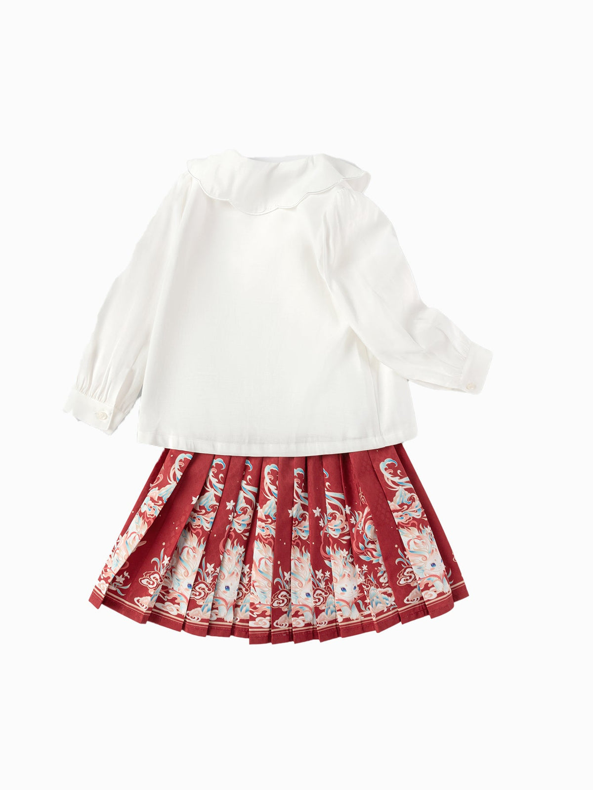 Balabala Children Clothes Girls Hourse-Face Skirt Suit 2025 Winter New Embroidered Shirt Skirt New Year's Outfit