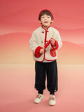 Balabala Children Clothes Suit Boys And Girls Long Sleeve Autumn And Winter 2025 New Baby Fleece New Year's Greeting Outfit