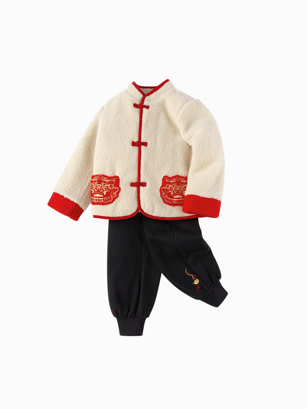 Balabala Children Clothes Suit Boys And Girls Long Sleeve Autumn And Winter 2025 New Baby Fleece New Year's Greeting Outfit