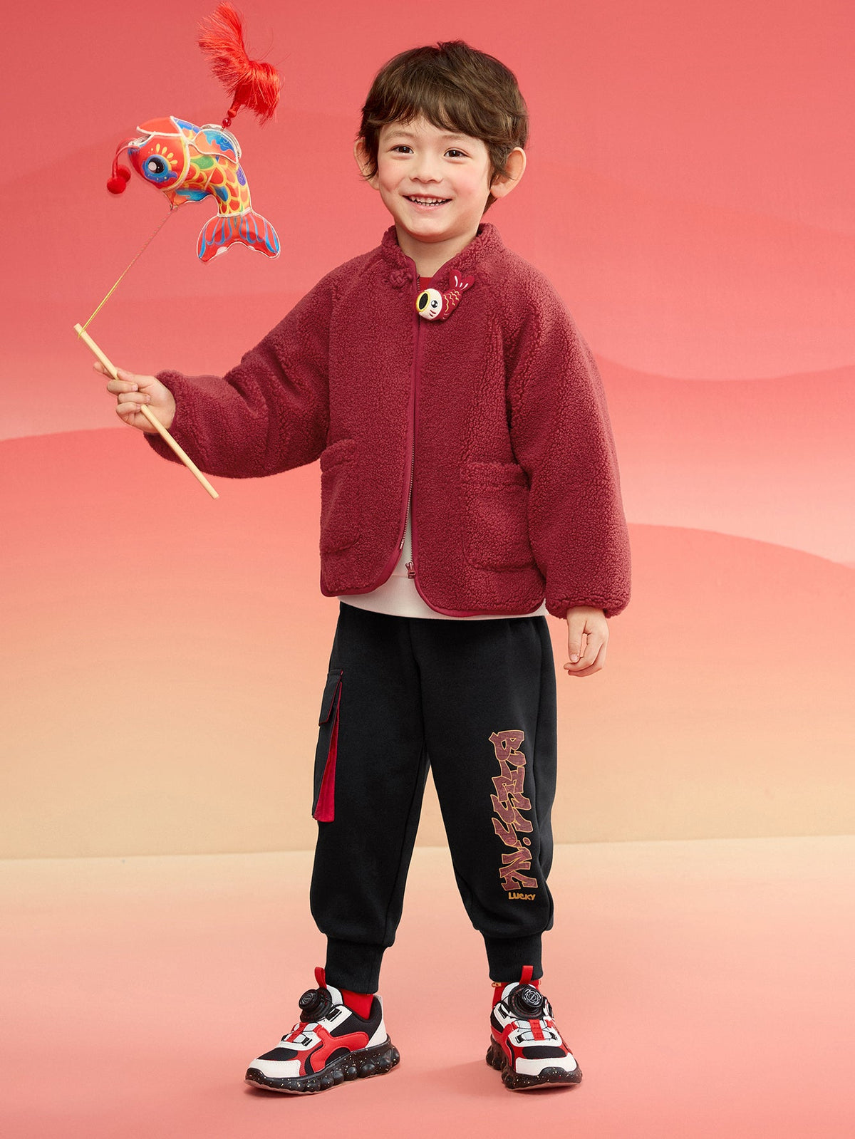 Balabala children's cotton clothing boys girls cotton jacket baby cotton clothing winter 2024