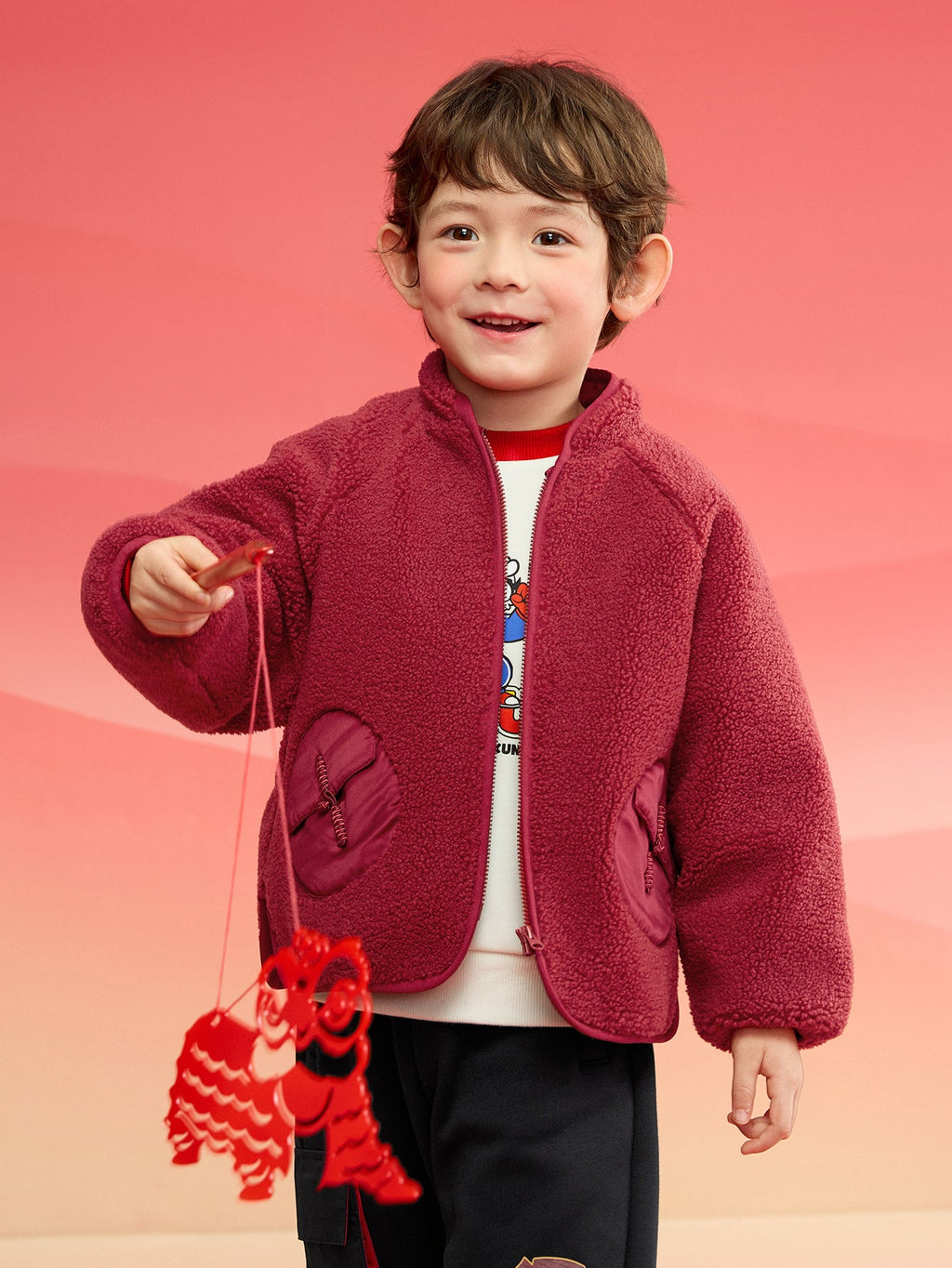 Balabala children's cotton clothing boys girls cotton jacket baby cotton clothing winter 2024