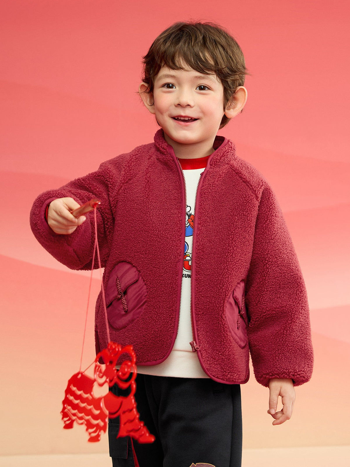 Balabala children's cotton clothing boys girls cotton jacket baby cotton clothing winter 2024
