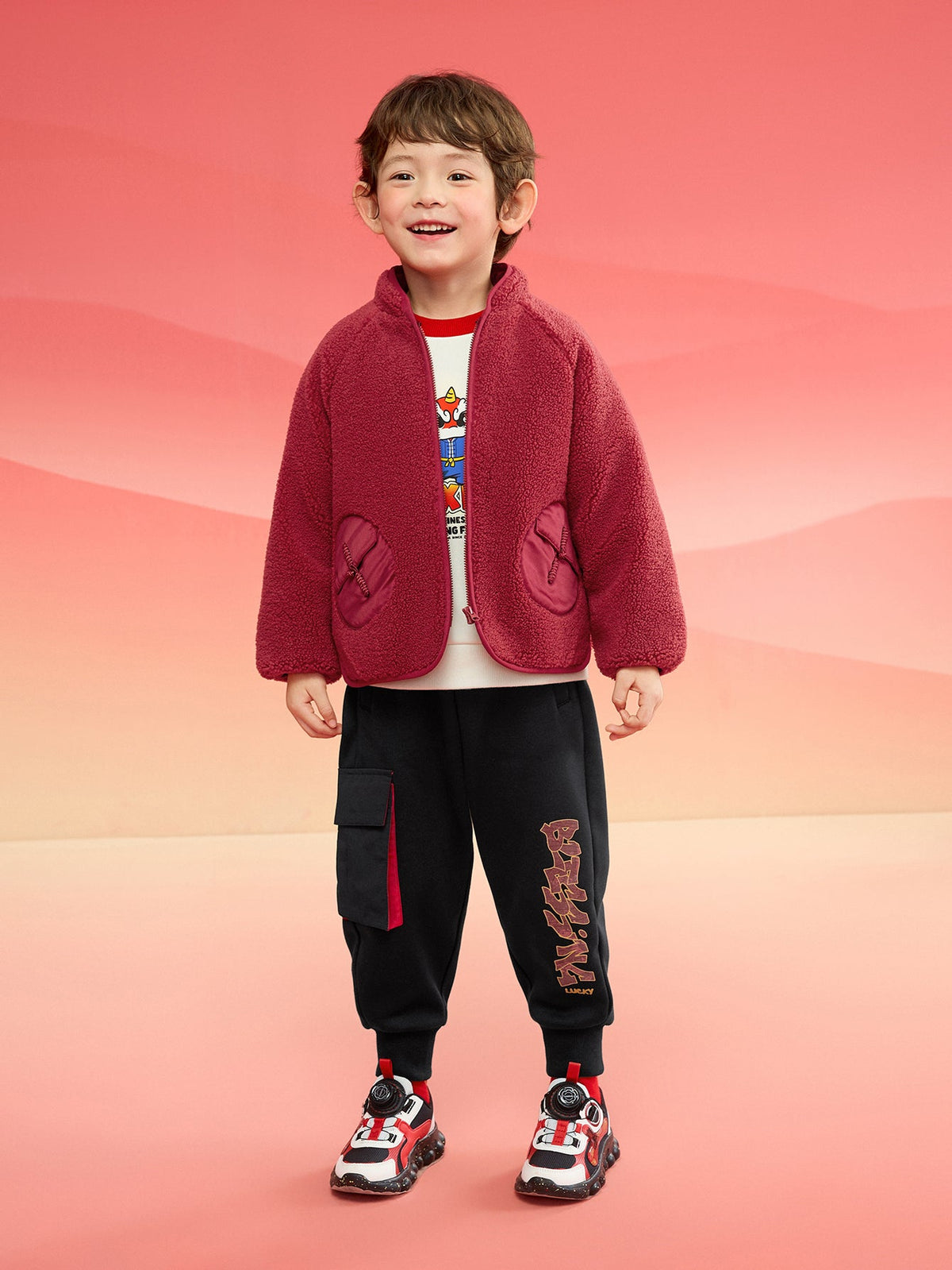 Balabala children's cotton clothing boys girls cotton jacket baby cotton clothing winter 2024