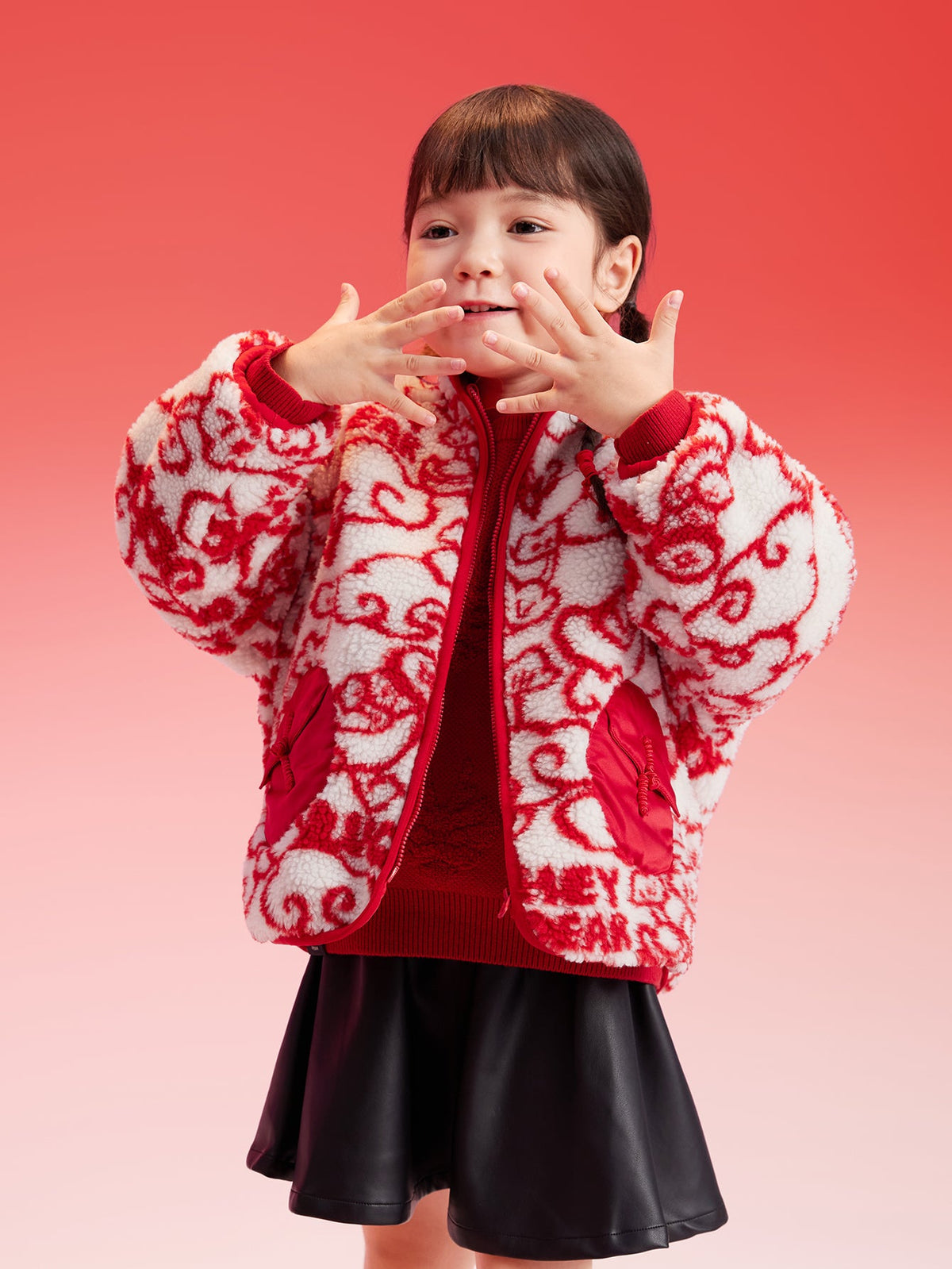 Balabala children's cotton clothing boys girls cotton jacket baby cotton clothing winter 2024