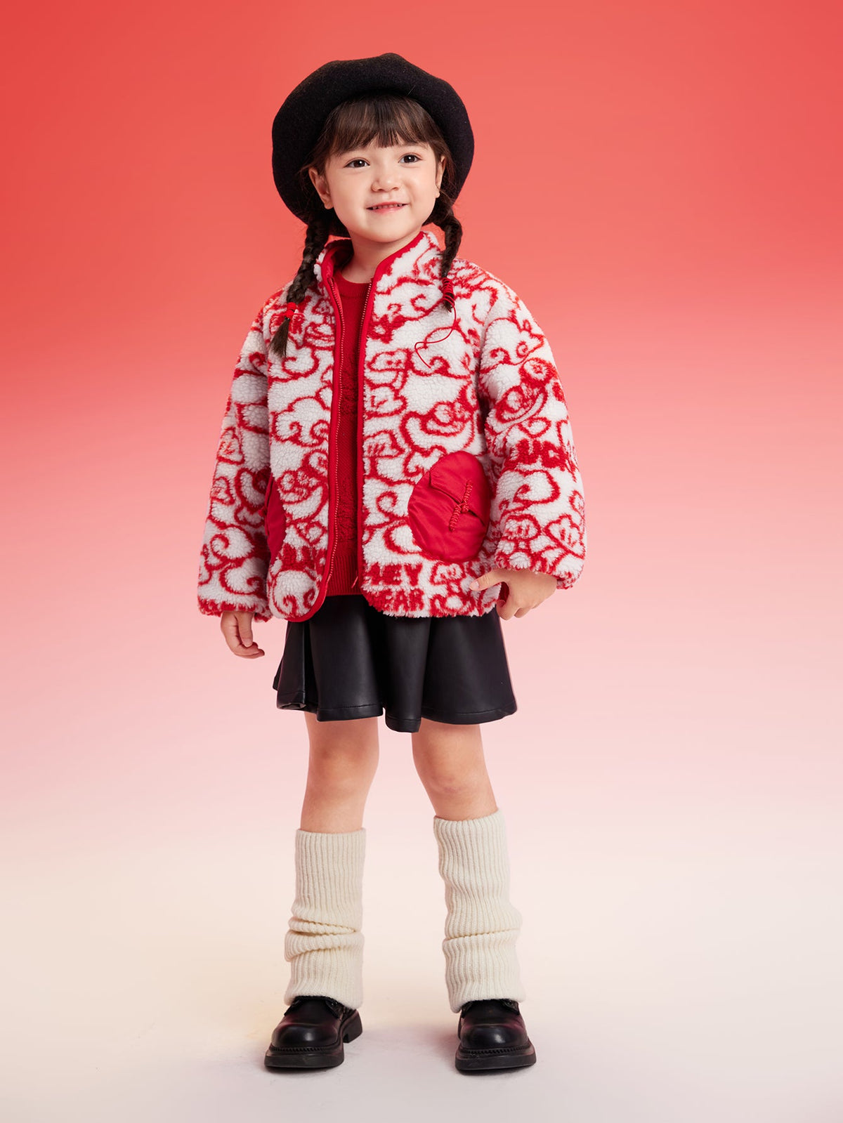 Balabala children's cotton clothing boys girls cotton jacket baby cotton clothing winter 2024