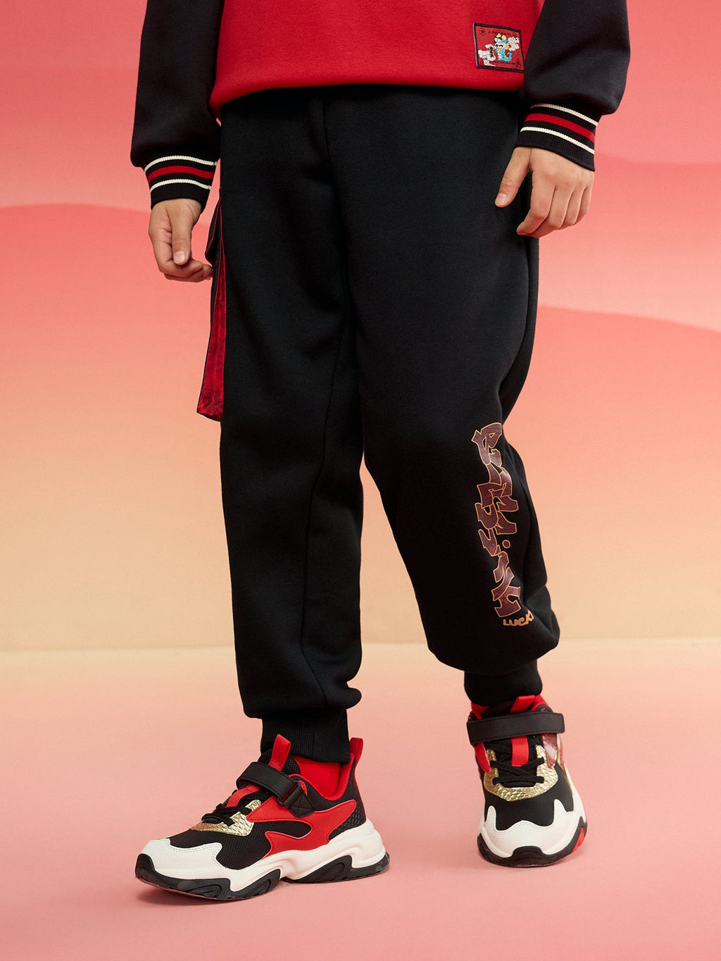 Balabala  children's clothing boys pants 2025 new spring wear with baby sweat pants