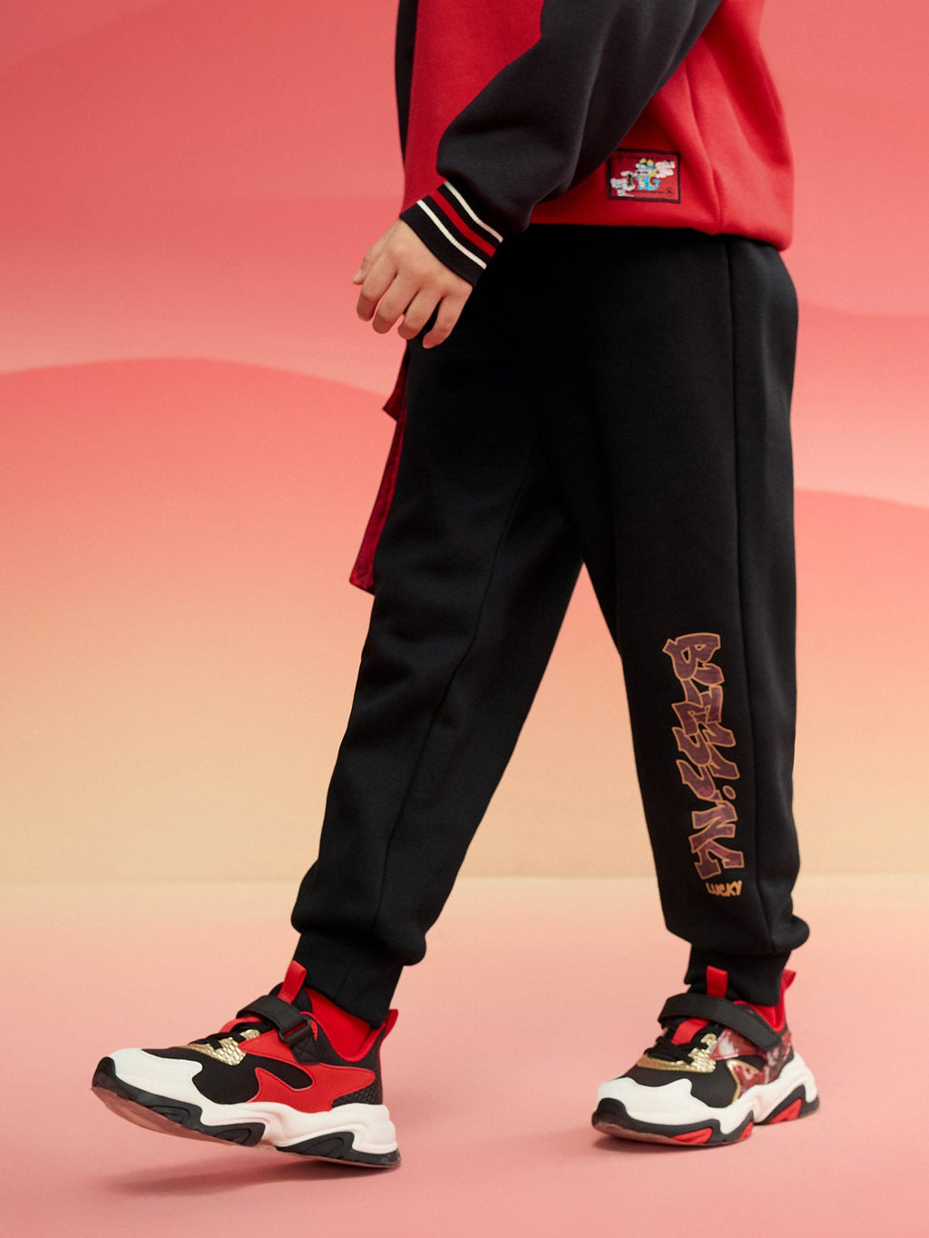 Balabala  children's clothing boys pants 2025 new spring wear with baby sweat pants