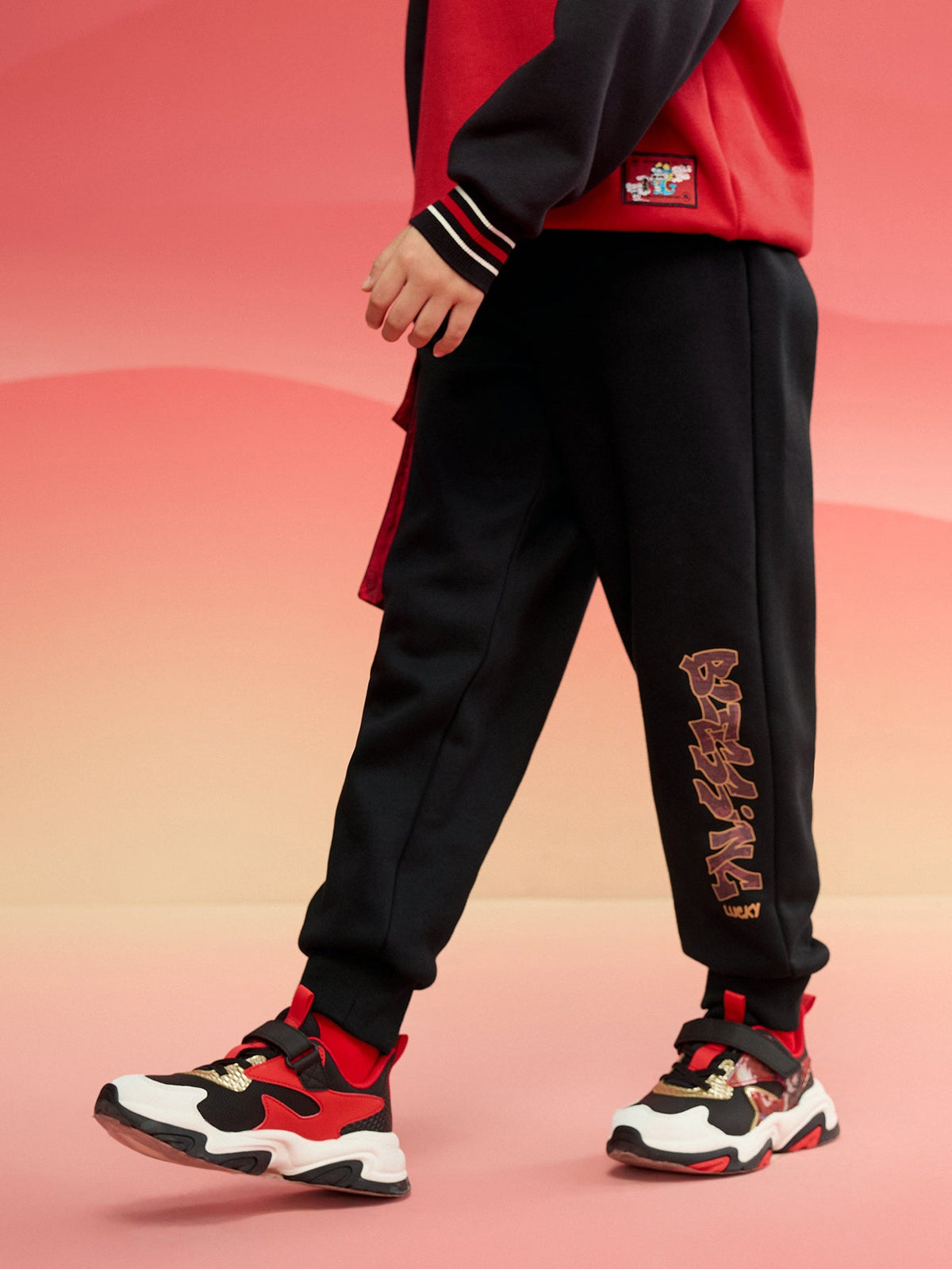 Balabala  children's clothing boys pants 2025 new spring wear with baby sweat pants