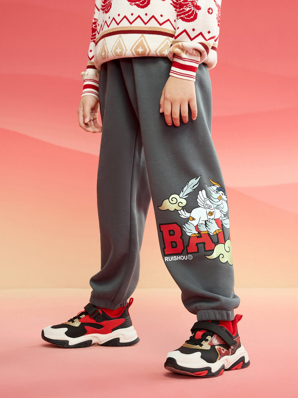 Balabala  children's clothing boys pants 2025 new spring wear with baby sweat pants