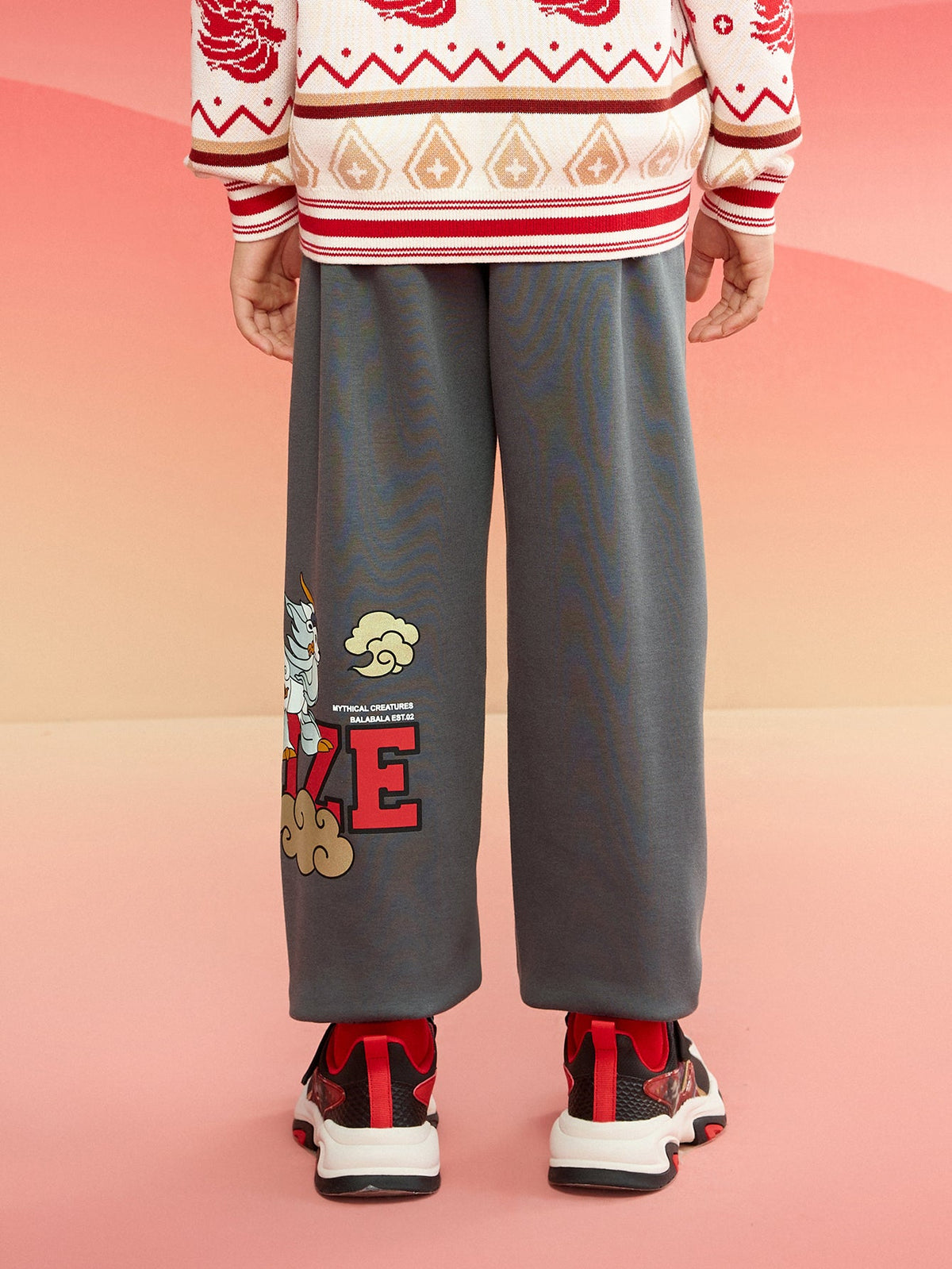 Balabala  children's clothing boys pants 2025 new spring wear with baby sweat pants