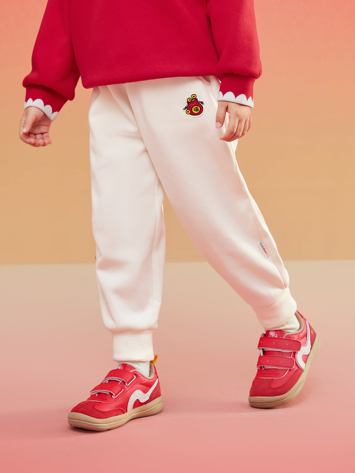 Balabala  children's clothing boys long girls baby pants fall and winter 2024 new loose trend