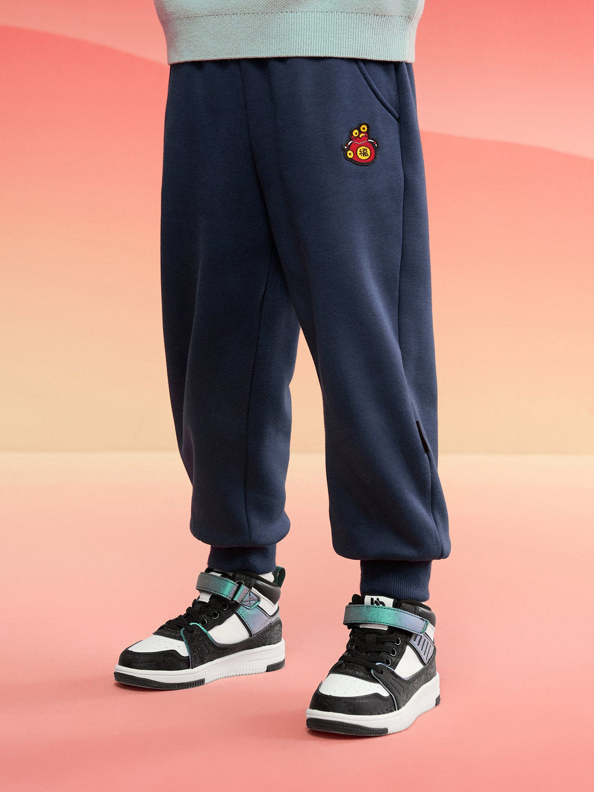 Balabala  children's clothing boys long girls baby pants fall and winter 2024 new loose trend