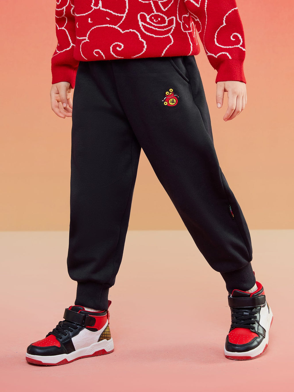 Balabala  children's clothing boys long girls baby pants fall and winter 2024 new loose trend