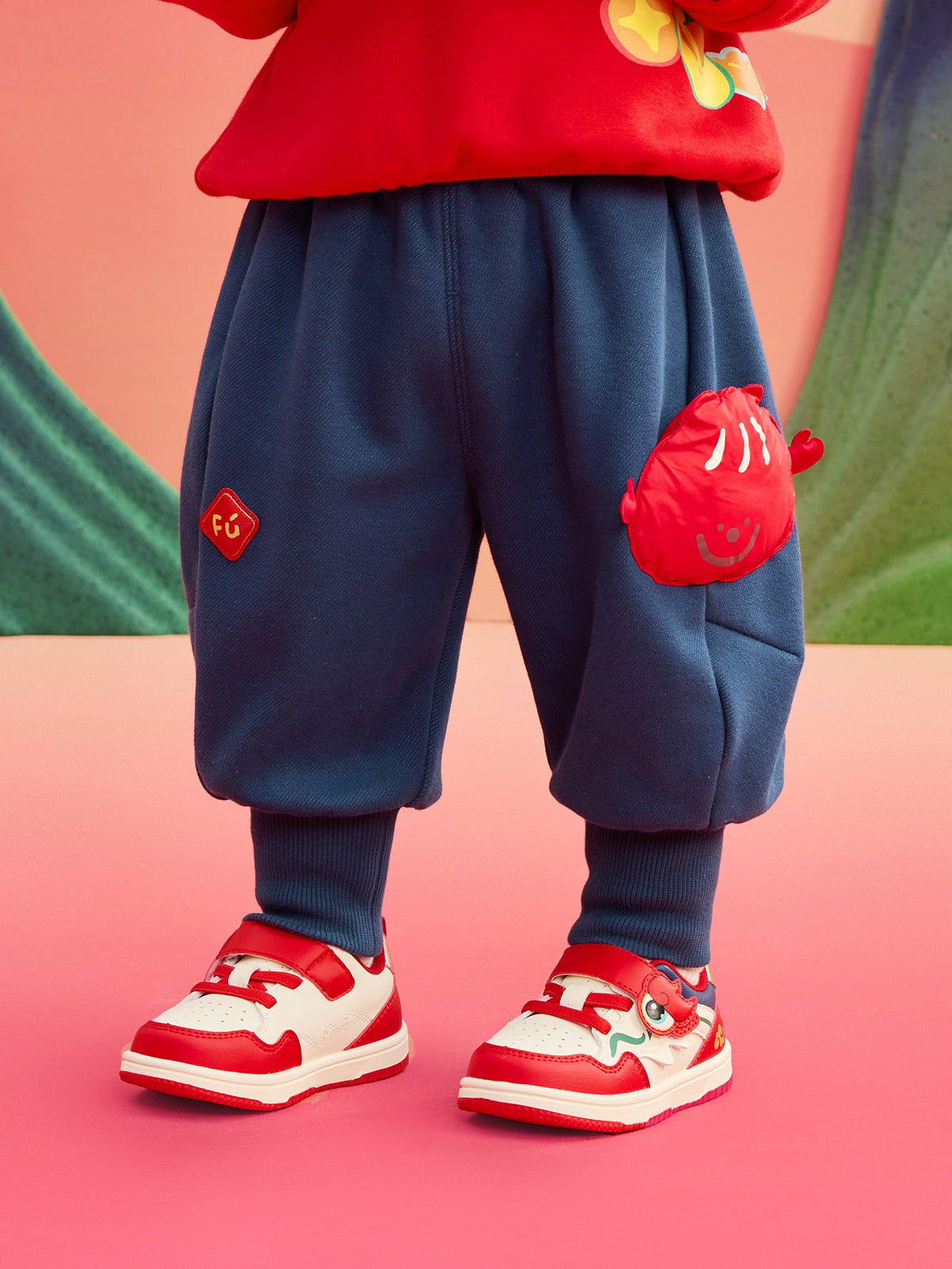 Balabala Children's Clothes Baby Trousers Boy Casual Pants Girl 2025 New Spring Clothes Baby Fleece Lined