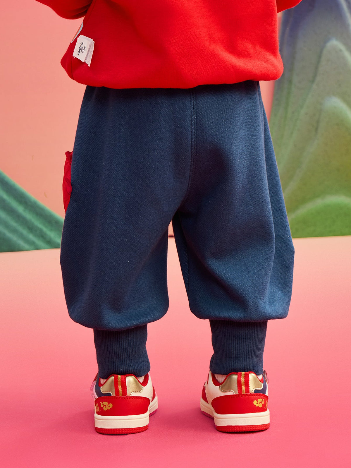 Balabala Children's Clothes Baby Trousers Boy Casual Pants Girl 2025 New Spring Clothes Baby Fleece Lined